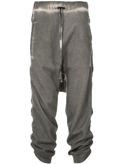 Boris Bidjan Saberi Ruched-leg Drop-crotch Trousers In Grey