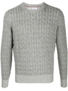 Brunello Cucinelli Vanise Cable Knit Cashmere Sweater In Grigio