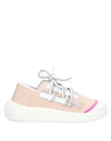 GIUSEPPE ZANOTTI GIUSEPPE ZANOTTI WOMAN SNEAKERS BLUSH SIZE 8 SOFT LEATHER, TEXTILE FIBERS,11833106FE 13