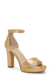Vince Camuto Sathina Sandal In Aztec Gold Leather