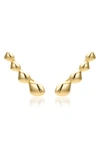 Monica Vinader Nura Teardrop Climber Earrings In Yellow Gold