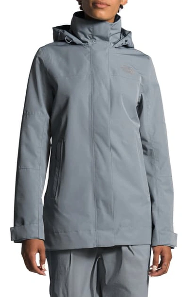 The North Face Westoak City Waterproof & Windproof Coat In Mid Grey