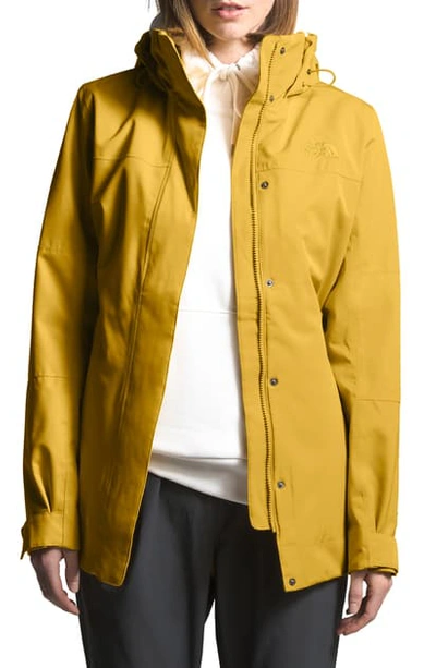 The North Face Westoak City Waterproof & Windproof Coat In Bamboo Yellow
