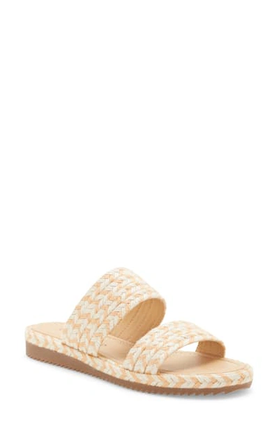 Lucky Brand Decime Slide Sandal In Peach Fabric