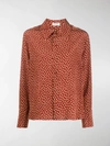 Saint Laurent Polka-dot Silk-satin Blouse In Red