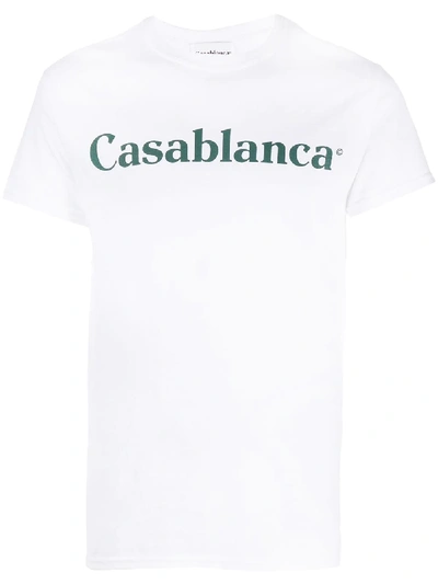 Casablanca Logo Print T-shirt In White