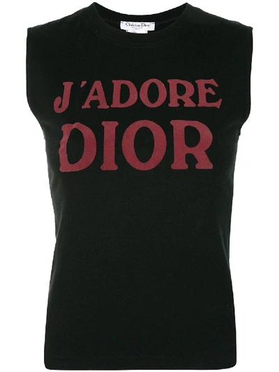 Pre-owned Dior J'adore  Print Tank Top In Black