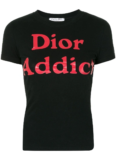 Pre-owned Dior Addict Print T-shirt In Black