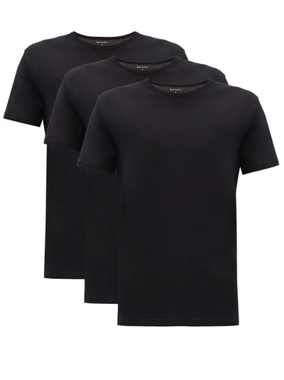 Paul Smith Pack Of Three Cotton T-shirts In Black