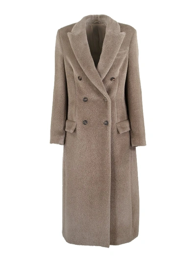 Brunello Cucinelli Alpaca And Wool Coat Light Brown