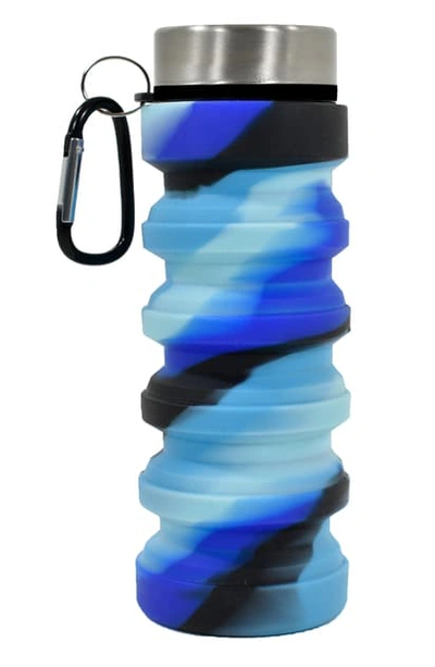 Iscream Collapsible Silicone Water Bottle In Blue