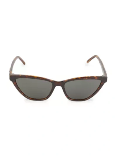 Saint Laurent 56mm Polarized Narrow Cat Eye Sunglasses In Avana