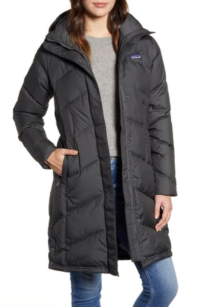 Patagonia Down With It Hooded Down Parka In Forge Grey