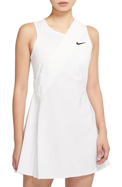Nike Court Maria Dri-fit Tennis Dress In White/ Black