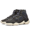 Adidas Originals Yeezy High 500 Neoprene, Suede And Leather High-top Sneakers In Grey