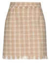 Msgm Woman Mini Skirt Beige Size 10 Cotton, Acrylic, Polyester, Polyamide In Beige