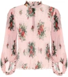 GANNI FLORAL GEORGETTE BLOUSE,P00473781