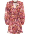 ZIMMERMANN FIESTA PAISLEY LINEN MINIDRESS,P00478648