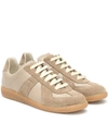 MAISON MARGIELA REPLICA SUEDE AND LEATHER SNEAKERS,P00482251