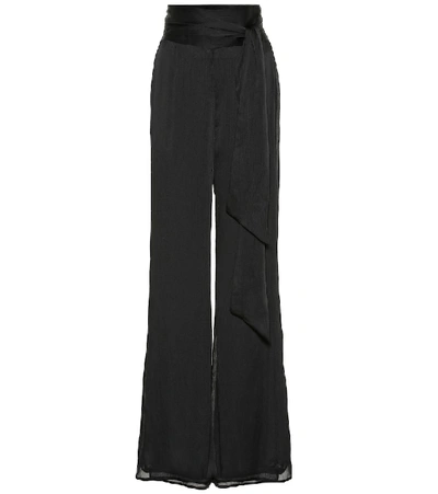 Galvan Corolle High-rise Flared Trousers In Black