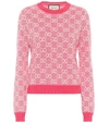 GUCCI GG WOOL AND COTTON PIQUÉ SWEATER,P00498311