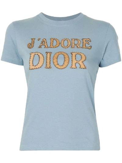 Pre-owned Dior J'adore  Patch T-shirt In Blue