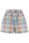 GANNI GANNI SEERSUCKER CHECK SHORTS