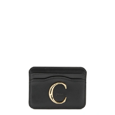 Chloé C Black Leather Card Holder