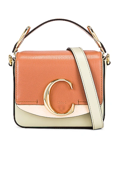 Chloé Mini C Tri Color Box Bag In Light Eucalyptus