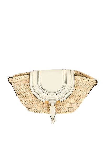 Chloé Raffia Marcie Shoulder Bag In Natural White