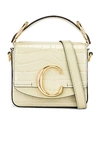 CHLOÉ MINI C EMBOSSED CROC BOX BAG,CLOE-WY678