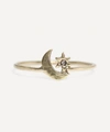 ACANTHUS GOLD DIAMOND STAR AND CRESCENT MOON RING,000702303