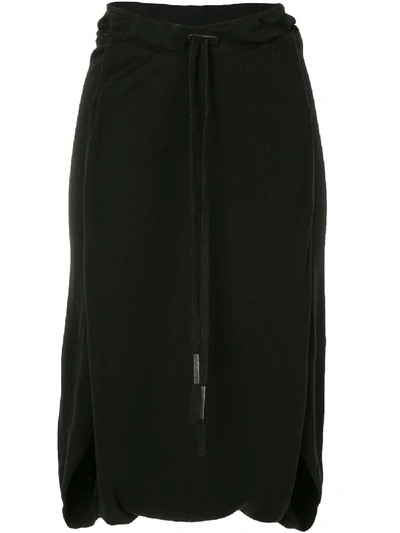 Boris Bidjan Saberi Cotton Drop-crotch Drawstring Shorts In Black