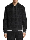 VERSACE LOGO-LETTERED TRACK HOODIE,0400012810226