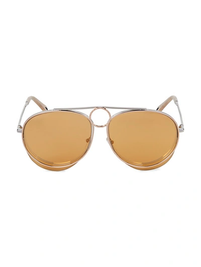 Chloé 61mm Aviator Sunglasses In Gold Silver
