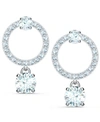 Swarovski Silver-tone Crystal Circle & Charm Drop Earrings In Crystal