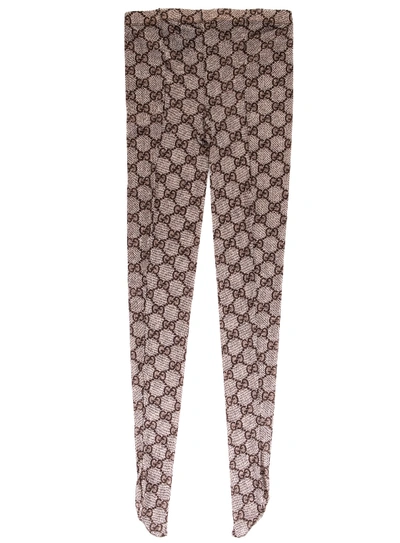 Gucci Gg Pattern Tights In Beige