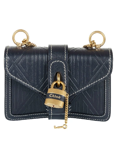 Chloé Mini Envelope Lock Shoulder Bag In Blu