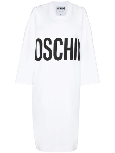 Moschino Logo-print Oversized T-shirt Dress In White