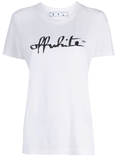 Off-white Logo Print Cottont-shirt In White