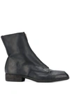 Guidi Front Zip Ankle Boots In Black