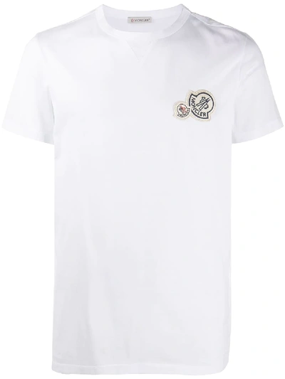 Moncler Maglia Logo Patch T-shirt In White