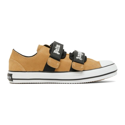 Palm Angels Brown Velcro Vulcanized Suede Trainers In Sand