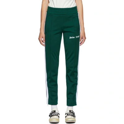 Palm Angels Green Classic Track Pants In Green/white