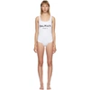 BALMAIN WHITE CROSS BACK ONE-PIECE SWIM SUIT