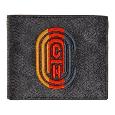 Coach 3-in-1 Wallet In Signature Canvas With  Patch In Charcoal