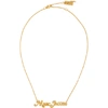 MARC JACOBS MARC JACOBS GOLD NEW YORK MAGAZINE EDITION THE SMALL MJ NAMEPLATE NECKLACE