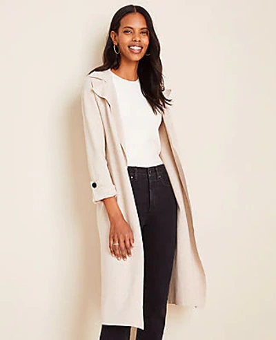 Ann Taylor Petite Sweater Trench In Sandy Neutral