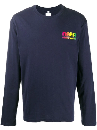 Napa By Martine Rose Logo-print Cotton Sweatshirt In Blue