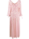 Saks Potts Polka Dot Print Maxi Dress In White